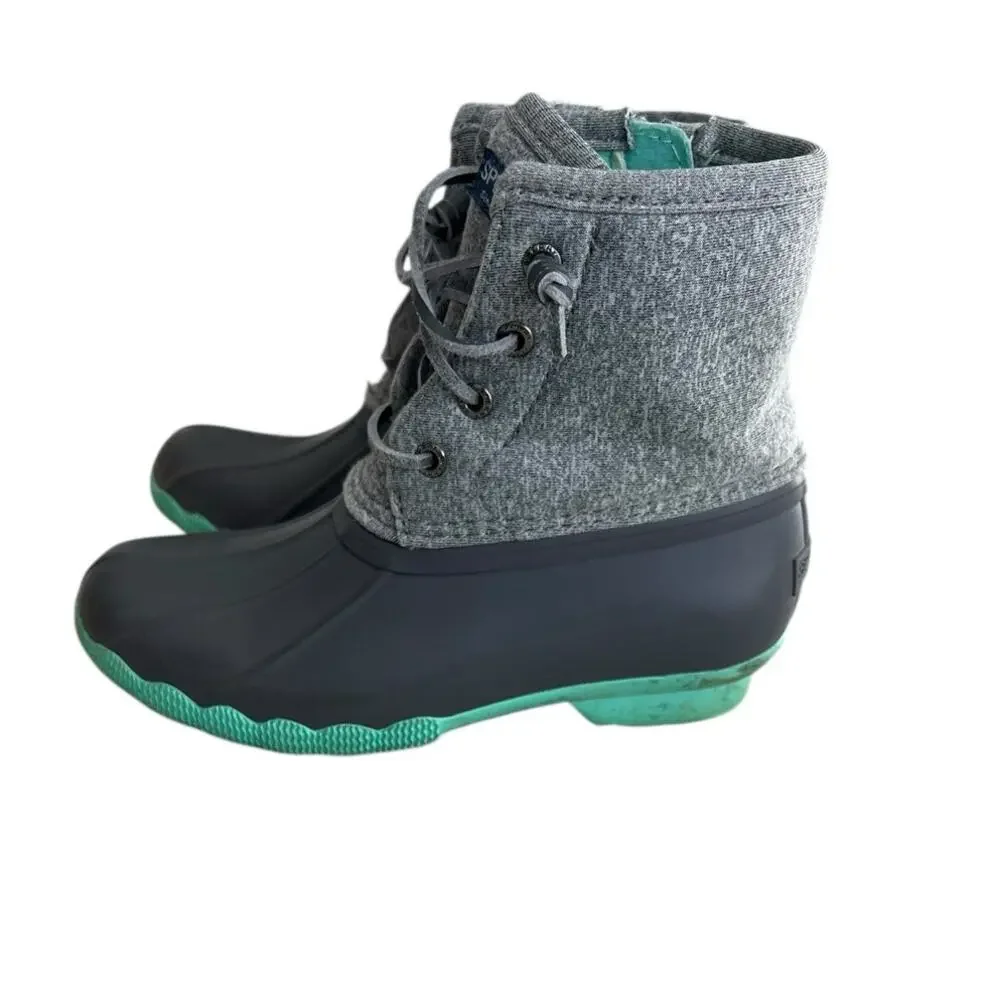 Sperry Duck Boots Saltwater Gray and Teal Size 13M